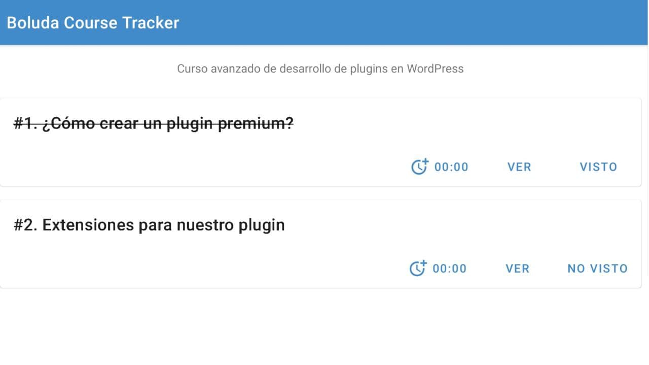 La app que uso para marcar los cursos vistos de Joan Boluda en boluda.com